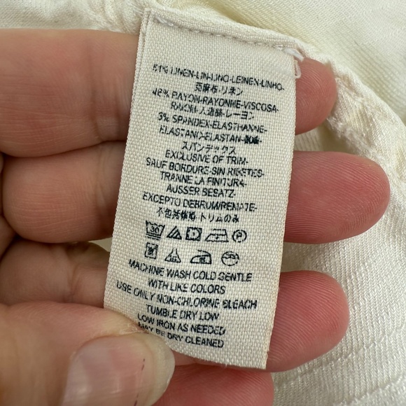 Free People Jacket Women Medium Ivory Rae Femme Linen Blend Waterfall Raw Hem - Picture 11 of 14